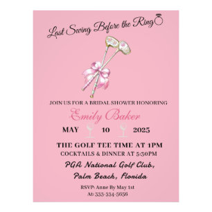 Rosa Coquette Golf "Last Swing before Ring" Fototryck