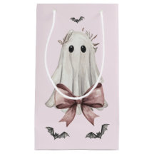 Rosa Coquette Halloween-spökliknande presentpåse