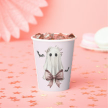 Rosa Coquette Halloween-spökpapperkopp