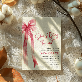 Rosa Coquette Hon är Gifter sig Möhippa Inbjudningar