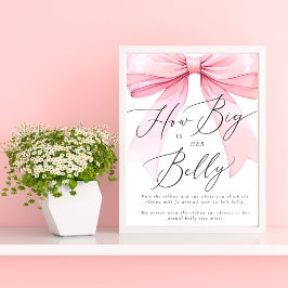 Rosa Coquette Hur Stor är Hennes Mage Spel Poster