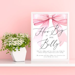 Rosa Coquette Hur Stor är Hennes Mage Spel Poster