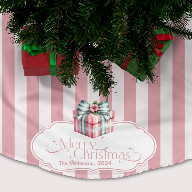 Rosa Coquette-jul Julgransmatta Borstad Polyester (Skapare uppladdad)