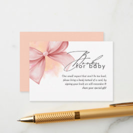 Rosa Coquette Modern Elegant Baby Shower Tilläggskort