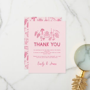 Rosa coquette modern hand plockade Tack Kort