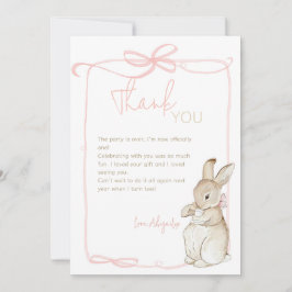 Rosa Coquette Peter, kaninen 1:a födelsedag Tack Kort
