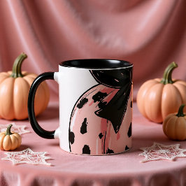 Rosa Coquette Pumpa med Svart Band Halloween Mugg