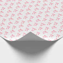 Rosa Coquette Ribbon Wrapping Papper