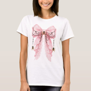 Rosa Coquette Spindel Båge T-Shirt