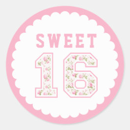 Rosa Coquette Sweet 16 Universiteten Runt Klistermärke