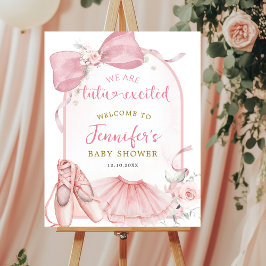 Rosa Coquette Tutu Upphetsad Ballerina Baby Shower Poster