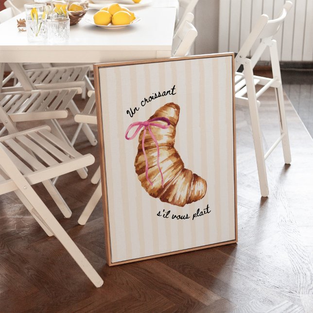 Rosa Coquette Un Croissant S'il Vous Plaît Affisch (Skapare uppladdad)