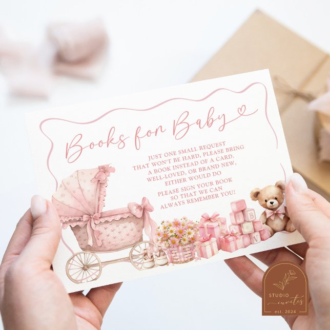 Rosa Coquette Vagn Barnkalas Böcker för Bebis Tilläggskort (Skapare uppladdad)