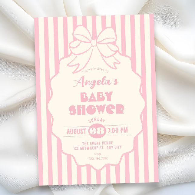 Rosa coquettebåge baby shower inbjudningar (Skapare uppladdad)