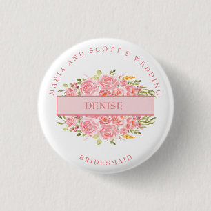 Rosa Coral Blommigt Brudens sida Knapp