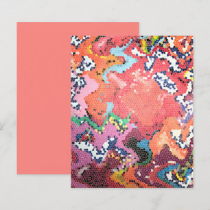 Rosa Coral Blue Abstrakt Pixelated Scrapbook Pappe
