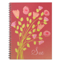 Rosa Coral Flowwed Notebook