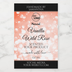 Rosa Coral Glitter Logotyp produktförpackningsetik Mat Etikett