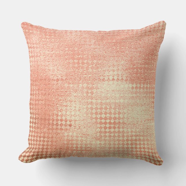 Rosa Coral  Guld Glam Diamond Cliond Metallic Kudde (Framsida)