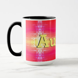 Rosa Coral Gult och rödfärgade pekdon Mugg