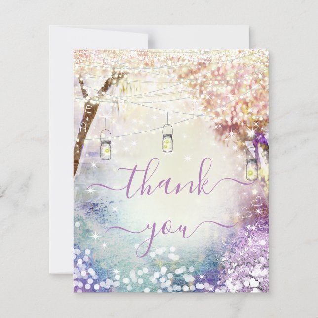 Rosa Coral Lila Blue Forest Fairytale Bröllop (Framsida)