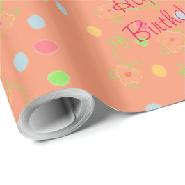 Rosa Coral och Polka Dot Presentpapper