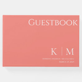 Rosa Coral och White-Bröllop Gästböcker