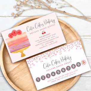 Rosa Coral Sprinkles Pastry Chef Chic för kummel-b Lojalitetskort
