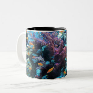 Rosa Coral Underwater Två-Tonad Mugg