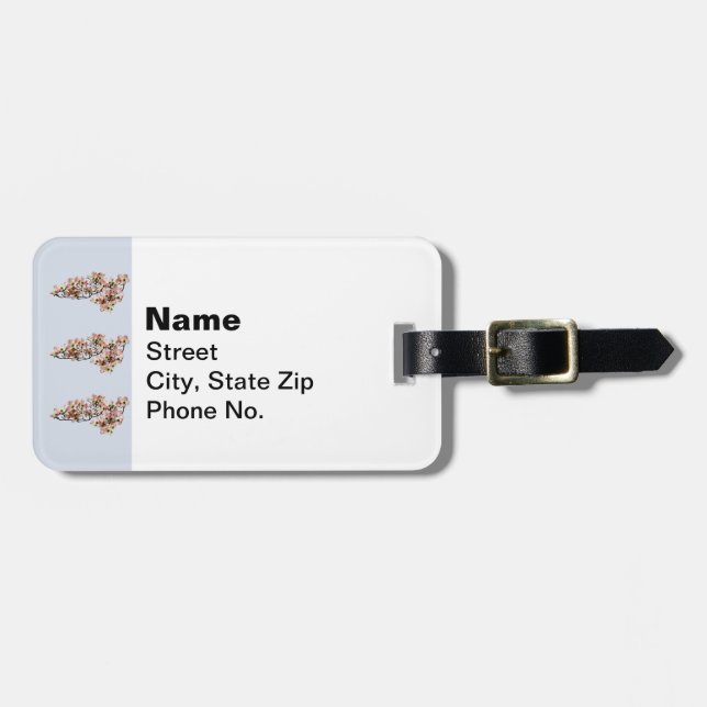 Rosa Cornelian Körsbär Gren Bagagebricka (Horisontell Framsida)