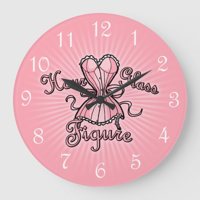 Rosa Corset Hourglass Figur Stor Klocka (Framsida)