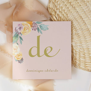 Rosa Cosmetics eller Florist Elegant Modern Fyrkantigt Visitkort
