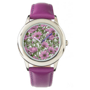 Rosa Cosmos blommor Armbandsur