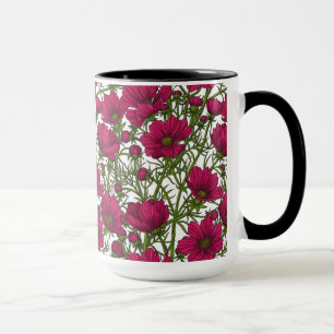 Rosa Cosmos blommor Mugg
