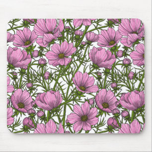 Rosa Cosmos blommor Musmatta