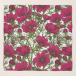 Rosa Cosmos blommor Sjal<br><div class="desc">Vektorillustrationer med rosa cosmos-blommor i hand plockade</div>