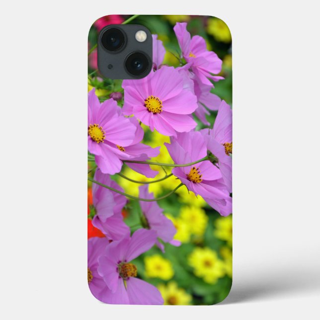 Rosa cosmos-blommor skriver ut i papperskorgen (Baksida)
