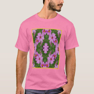 Rosa Cosmos Daisy Flowers Abstrakt Natur T Shirt