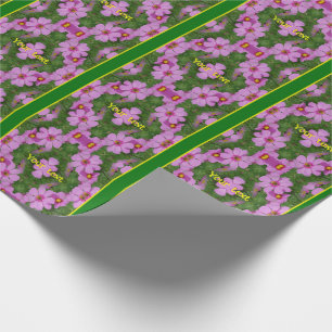 Rosa Cosmos Daisy Flowers Personlig Natur Presentpapper