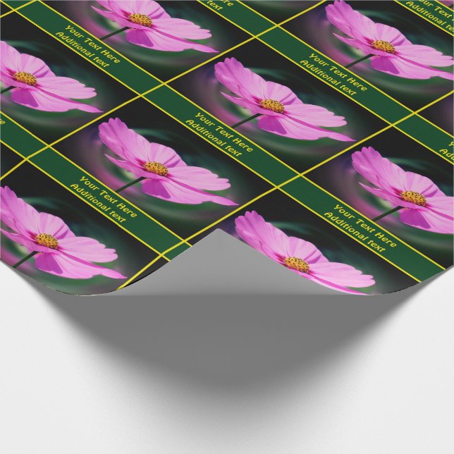 Rosa Cosmos Daisy Personlig för blommiga natur Presentpapper (Hörn)