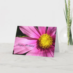Rosa Cosmos Flower Grattis på födelsedagen Kort