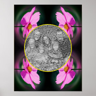 Rosa Cosmos Flower Ram Skapar ditt eget foto Poster