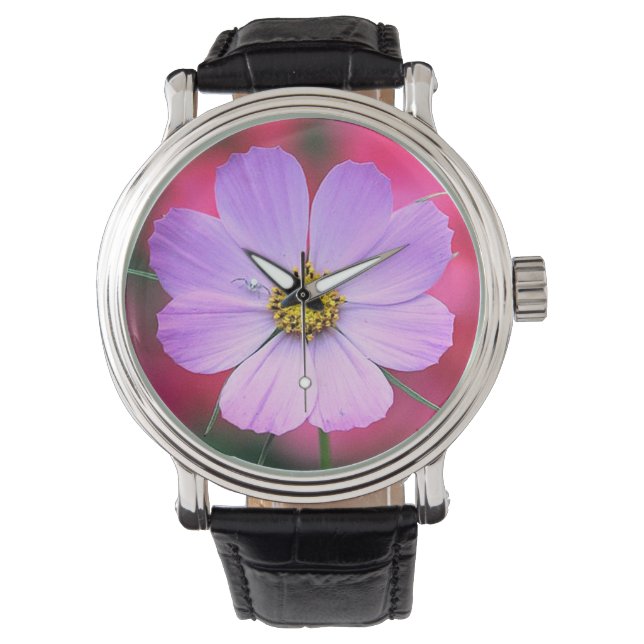Rosa Cosmos Flower Watch Armbandsur (Framsida)
