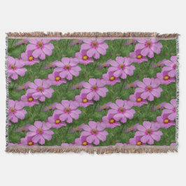 Rosa Cosmos Flowers Nature Mönster Filt
