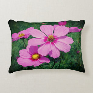 Rosa Cosmos Flowers Prydnadskudde