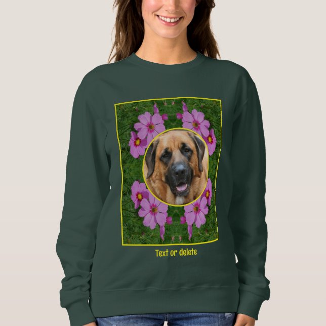 Rosa Cosmos Flowers Skapar ditt eget Pet-foto T Shirt (Framsida)