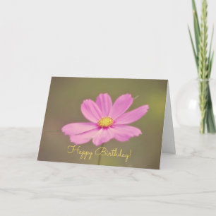 Rosa Cosmos Grattis på födelsedagen Card Kort