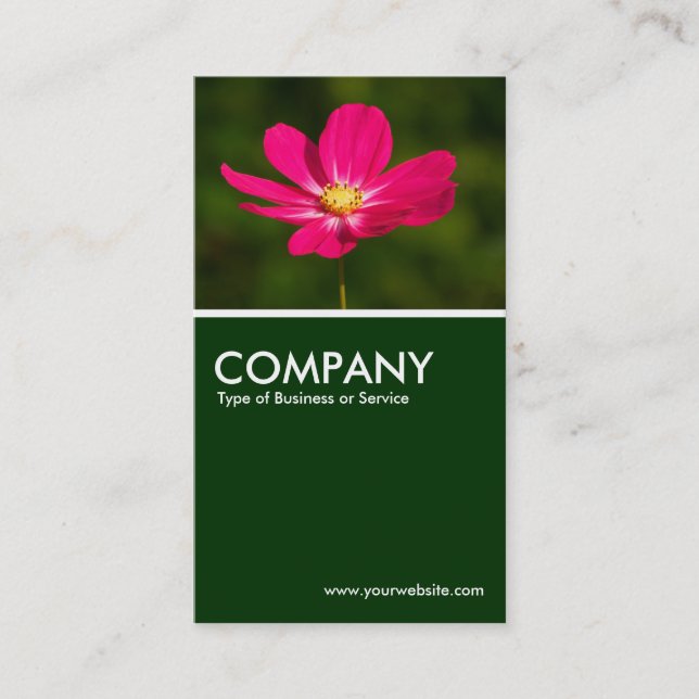Rosa Cosmos - Mörkgrön Visitkort (Framsida)