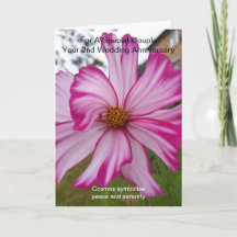 Rosa Cosmos Personlig 2:a Bröllop-årsdagen