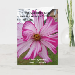 Rosa Cosmos Personlig 2:a Bröllop-årsdagen Kort